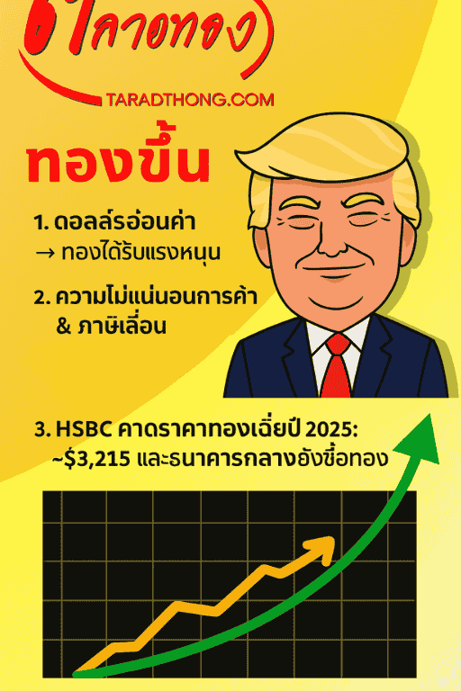 ปัจจัยหนุนการขึ้นของราคาทอง