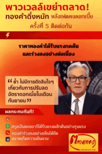 เจาะลึก ทองคำร่วงหลังประกาศเฟด คงดอกเบี้ยต่อเนื่องครั้งที่ 5